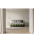 Lit coffre avec tête de lit vert clair - 95x226x226 cm