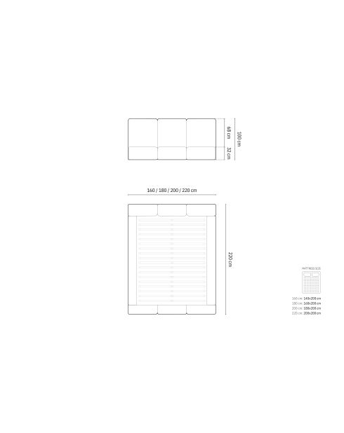 Truhenbett mit dunkelgrauem Kopfteil - 100x220x200 cm