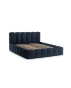 Lit coffre avec tête de lit bleu roi - 95x226x226 cm