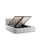 Lit coffre avec tête de lit argent - 95x226x206 cm