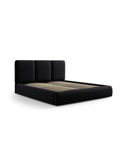Cassettiera in velluto con testiera nera - 100x220x200 cm