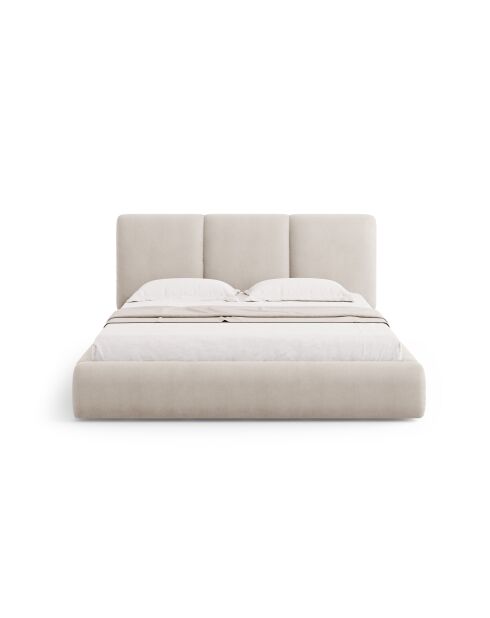 Borstbed met beige hoofdeinde - 100x220x160 cm