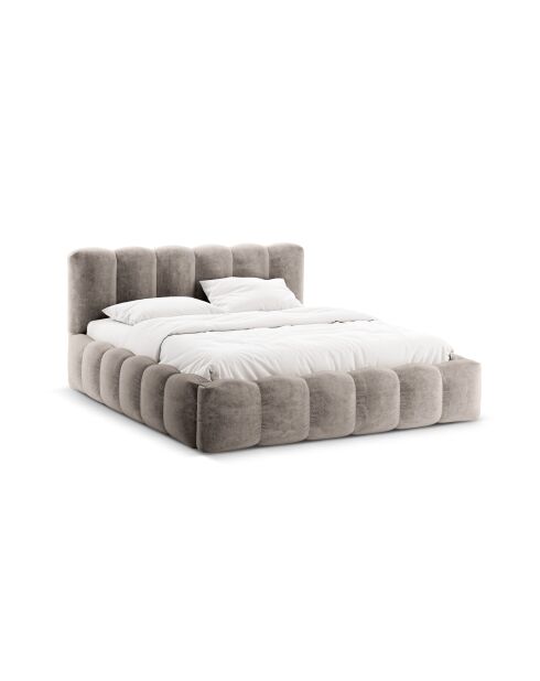Lit coffre avec tête de lit cappuccino - 95x226x206 cm
