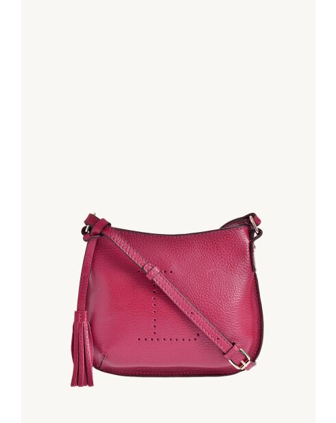 Mini celia in fuchsia leer - 19x25x7cm