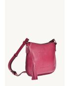 Mini celia in fuchsia leer - 19x25x7cm