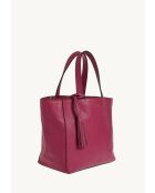 Parisien pm fuchsia leren draagtas - 25x26x14 cm