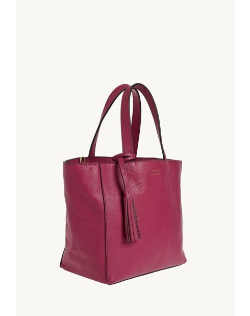 Parisien pm fuchsia leren draagtas - 25x26x14 cm