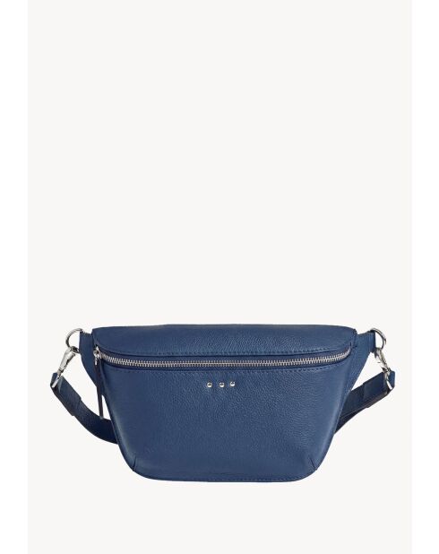 Marsupio in pelle jeans blu Gaya - 16x24x7cm