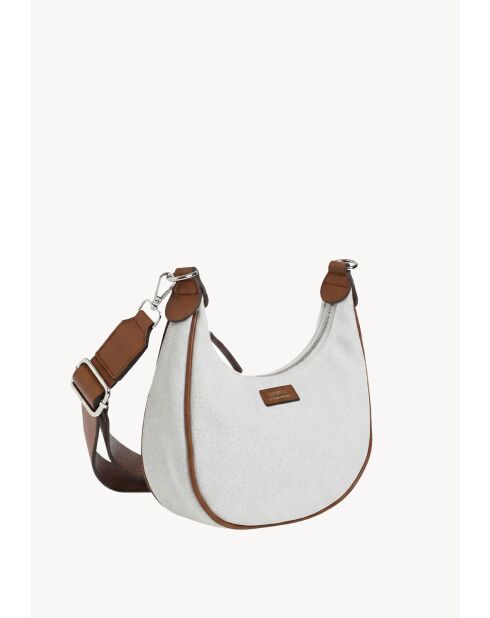 Borsa a tracolla Albane in nylon ecru - 15,5x25,5x8,5 cm