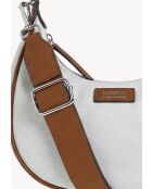 Borsa a tracolla Albane in nylon ecru - 15,5x25,5x8,5 cm
