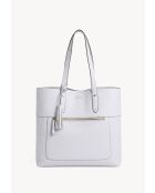 Borsa Charlie in pelle color gesso - 33x35x10 cm