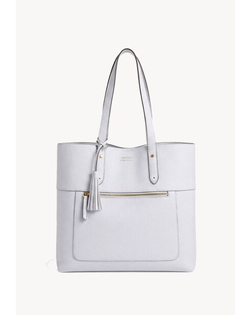 Borsa Charlie in pelle color gesso - 33x35x10 cm