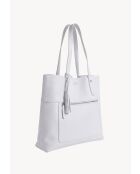 Borsa Charlie in pelle color gesso - 33x35x10 cm