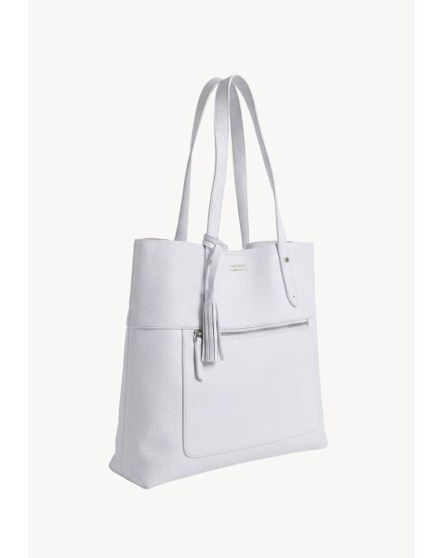 Borsa Charlie in pelle color gesso - 33x35x10 cm
