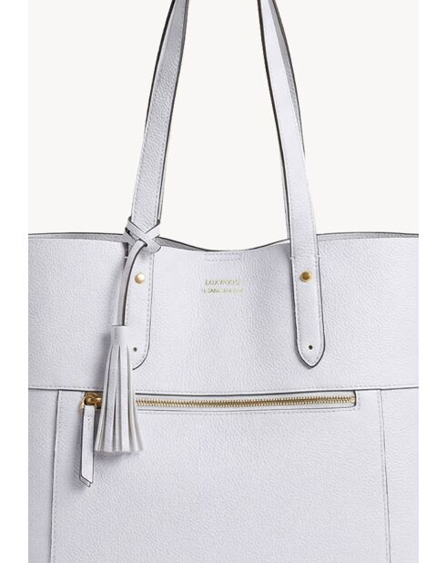 Borsa Charlie in pelle color gesso - 33x35x10 cm