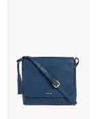 Anouk Ledertasche mit 3 blauen Jeansnieten - 24x27x5 cm
