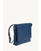 Anouk Ledertasche mit 3 blauen Jeansnieten - 24x27x5 cm