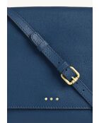 Anouk Ledertasche mit 3 blauen Jeansnieten - 24x27x5 cm