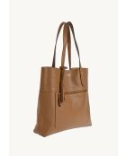 Cabas en cuir Charlie brandy - 33x35x10 cm