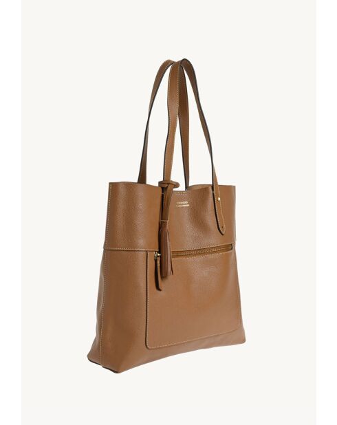 Charlie brandy leren draagtas - 33x35x10 cm