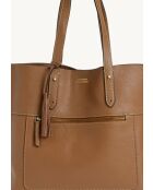 Cabas en cuir Charlie brandy - 33x35x10 cm