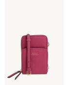 Pochette telephone en cuir Jill fuchsia - 17x11x4cm