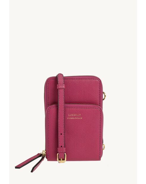 Pochette telephone en cuir Jill fuchsia - 17x11x4cm