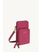 Pochette telephone en cuir Jill fuchsia - 17x11x4cm