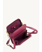 Pochette telephone en cuir Jill fuchsia - 17x11x4cm