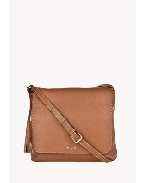 Sac en cuir Anouk 3 clous brandy - 24x27x5 cm