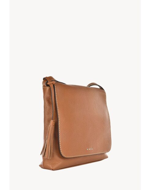 Sac en cuir Anouk 3 clous brandy - 24x27x5 cm