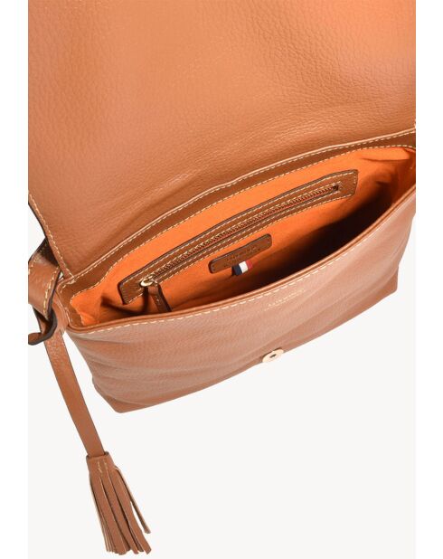 Sac en cuir Anouk 3 clous brandy - 24x27x5 cm