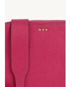Sac Camera en cuir 3 clous fushia - 15x21x6 cm