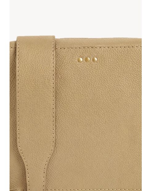 Kameratasche aus Leder mit 3 Champagnernieten - 15x21x6 cm