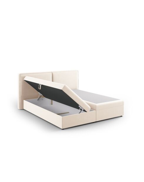 Set primaverile Arendal in velluto beige chiaro - 210x166x100cm