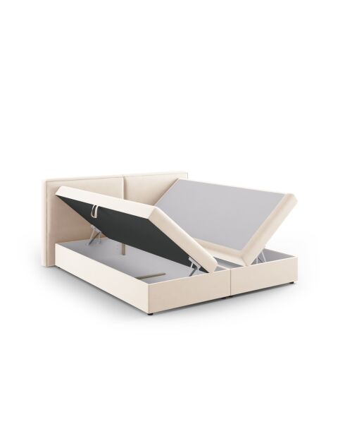 Set primaverile Arendal in velluto beige chiaro - 210x166x100cm
