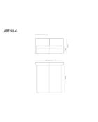 Set primaverile Arendal in velluto beige chiaro - 210x166x100cm