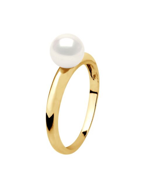 Geelgouden ring, natuurlijk wit, SIERADEN