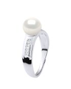 SUNNY PEARLS natuurlijke witzilveren ring