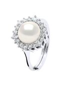 SUNNY PEARLS natuurlijke witzilveren ring