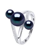 ICONICO anello in argento nero Tahiti