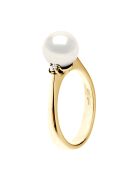 Geelgouden ring, natuurlijk wit, SIERADEN