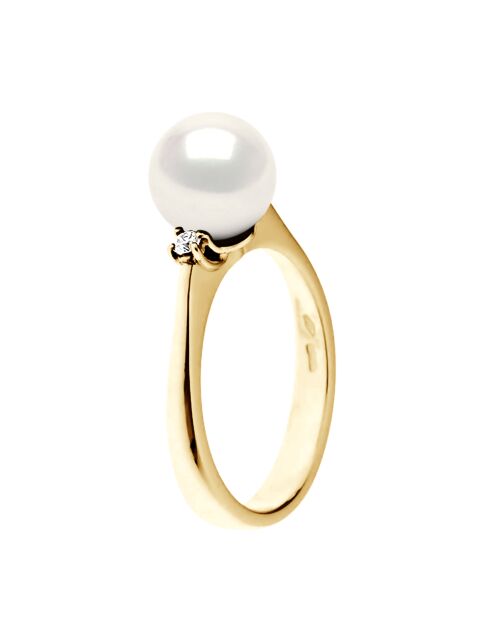 Geelgouden ring, natuurlijk wit, SIERADEN