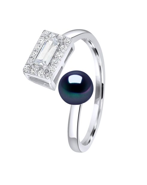 ICONICO anello in argento nero Tahiti