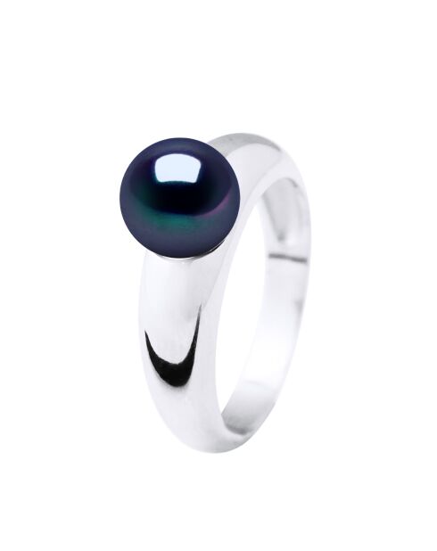 ICONICO anello in argento nero Tahiti