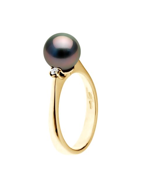 Geelgouden ring - zwarte sieraden - Tahiti