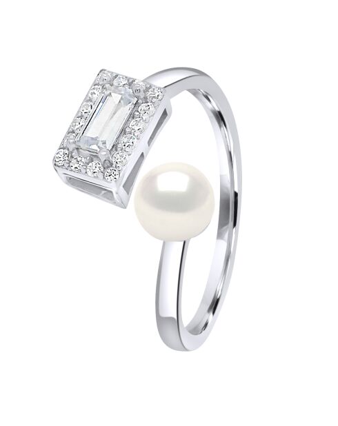 ICONICO anello in argento bianco naturale