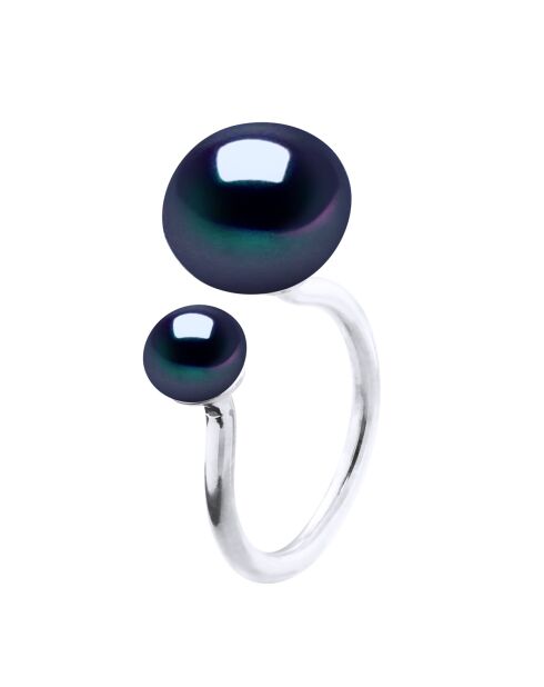 FOR EVER zwarte ring van Tahiti zilver