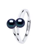 ICONICO anello in argento nero Tahiti