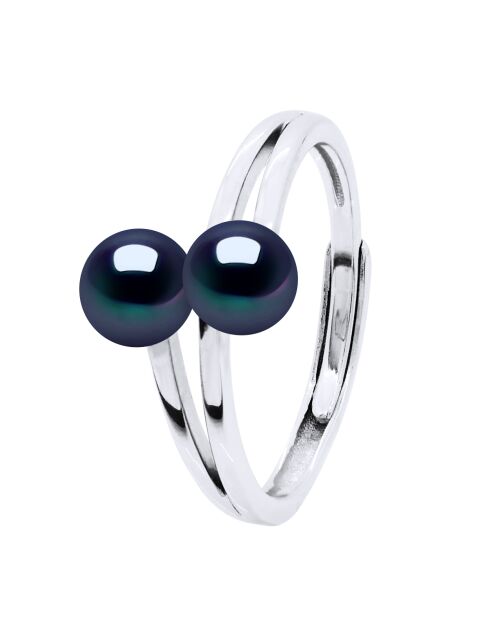 ICONICO anello in argento nero Tahiti